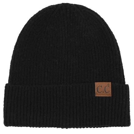C.C Soft Recycled Fine Yarn Cuff Beanie Hats