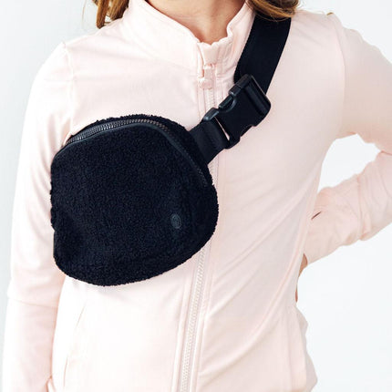 Black Fleece Belt Bag
