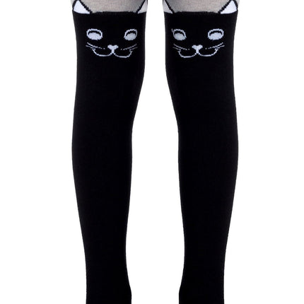 #4С-02СП(466) - Tip-Top Conte-Kids Classic Solid Cat Face Cotton Tights For Girls 2yr. 4yr. 6yr. 8yr. 10yr. 12yr.