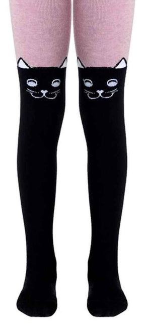 #4С-02СП(466) - Tip-Top Conte-Kids Classic Solid Cat Face Cotton Tights For Girls 2yr. 4yr. 6yr. 8yr. 10yr. 12yr.