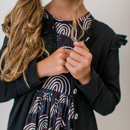 Black Ruffle Cardigan