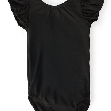 Black S/S Flutter Sleeve Leotard