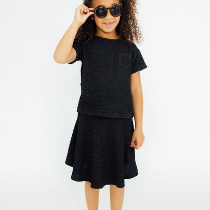 Black Scrunchy Twirl Skort