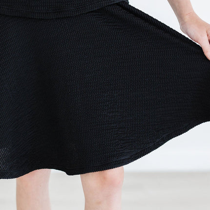 Black Scrunchy Twirl Skort