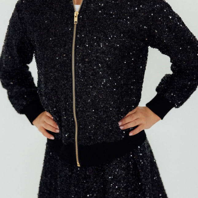 Black Sequin Jacket - Dashing Nova
