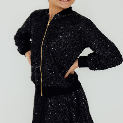 Black Sequin Twirl Skort