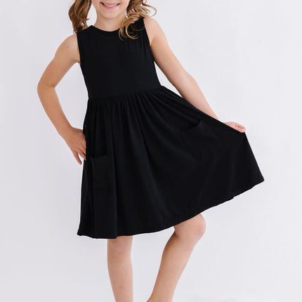 Black Tank Pocket Twirl Dress