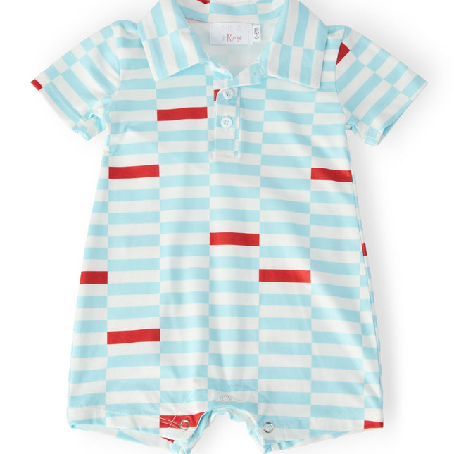 Block Party Polo Shorty One-Piece - Dashing Nova