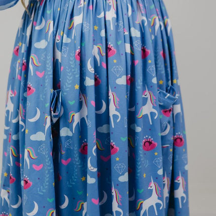 Blue Moon 3/4 Sleeve Pocket Twirl Dress