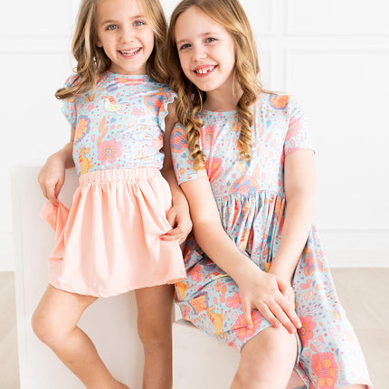 SALE Blue Retro Unicorns S/S Ruffle Tee