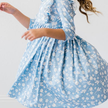 Bluebell 3/4 Sleeve Ruffle Twirl Dress