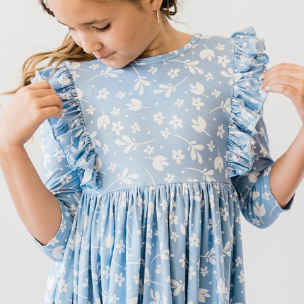 Bluebell 3/4 Sleeve Ruffle Twirl Dress