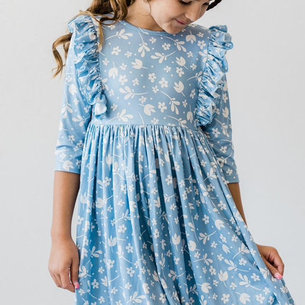 Bluebell 3/4 Sleeve Ruffle Twirl Dress