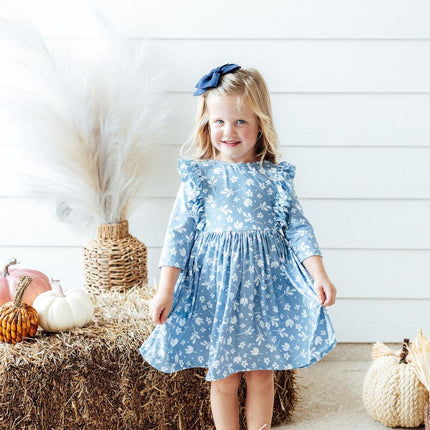 Bluebell 3/4 Sleeve Ruffle Twirl Dress
