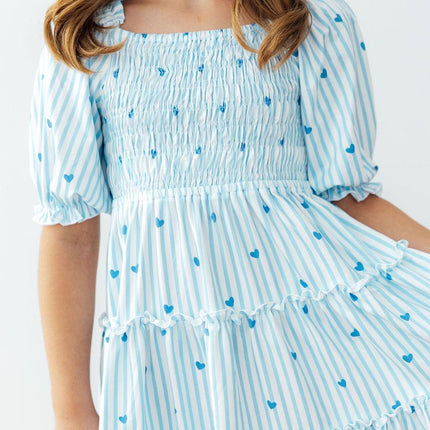 Blueberry Kisses Smocked Ruffle Dress