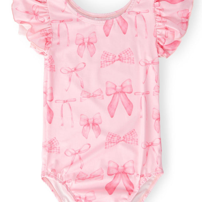 Blushing Bows S/S Flutter Sleeve Leotard