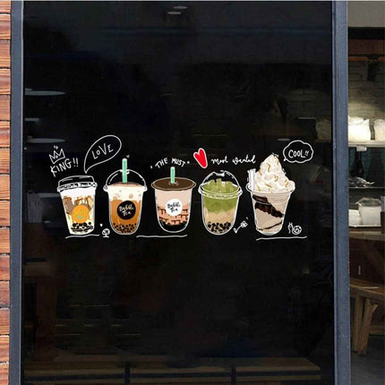 Static Glass Cling Film – Reusable Window Decor for Boba Shops