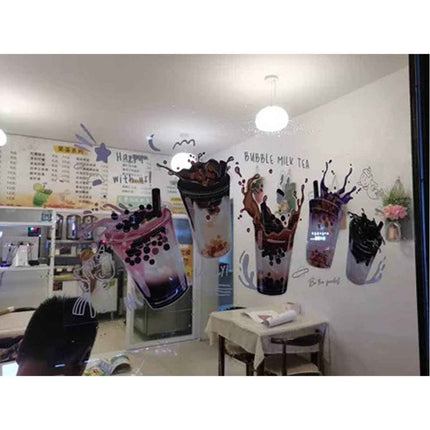 Static Glass Cling Film – Reusable Window Decor for Boba Shops