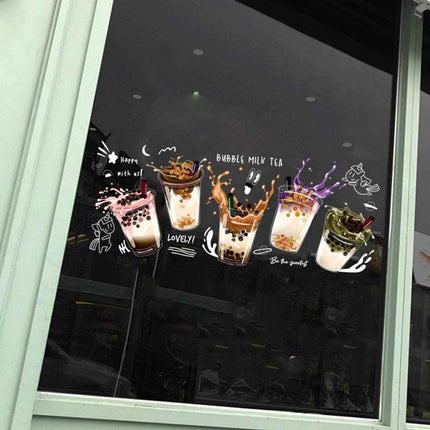 Static Glass Cling Film – Reusable Window Decor for Boba Shops