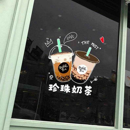Static Glass Cling Film – Reusable Window Decor for Boba Shops