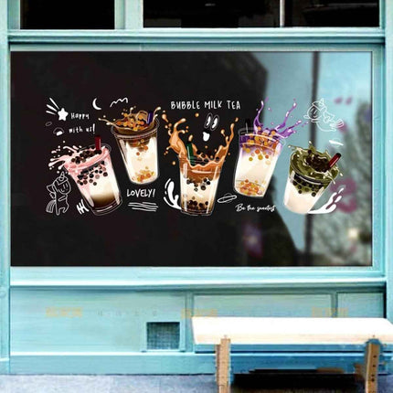 Static Glass Cling Film – Reusable Window Decor for Boba Shops