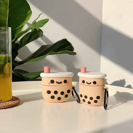Soft Boba Tea AirPods Cover – For 1, 2, 3, or Pro with Keyring