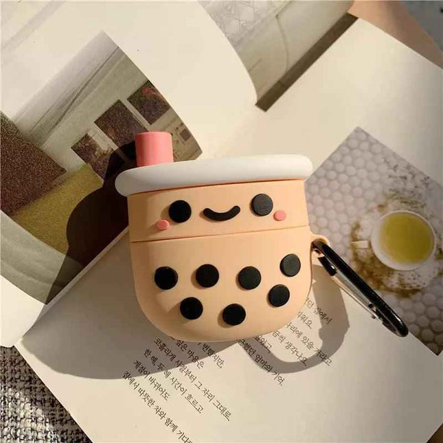 Soft Boba Tea AirPods Cover – For 1, 2, 3, or Pro with Keyring