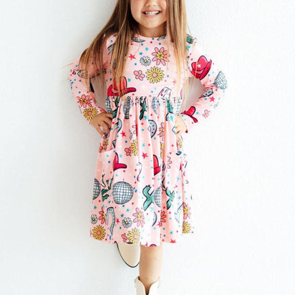 Boots & Bling L/S Pocket Twirl Dress
