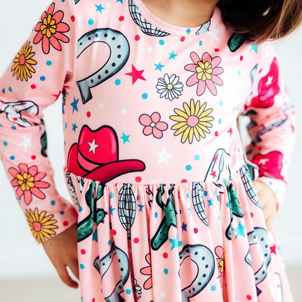 Boots & Bling L/S Pocket Twirl Dress