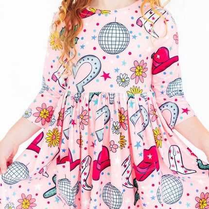 Boots & Bling L/S Pocket Twirl Dress