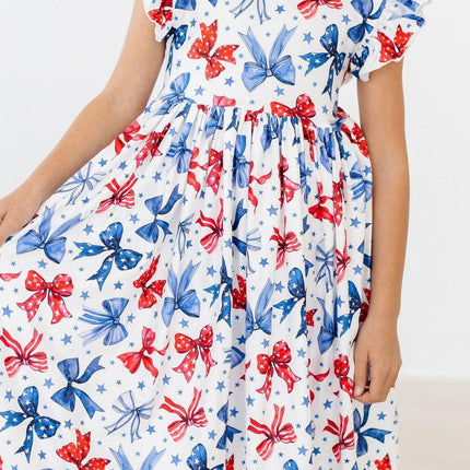Born to Sparkle Flutter Sleeve Twirl Dress