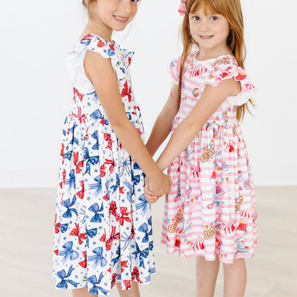Born to Sparkle Flutter Sleeve Twirl Dress
