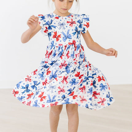 Born to Sparkle Flutter Sleeve Twirl Dress