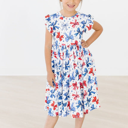 Born to Sparkle Flutter Sleeve Twirl Dress