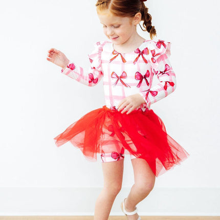 Bow La La L/S Flutter Sleeve Leotard