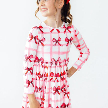Bow La La L/S Pocket Twirl Dress