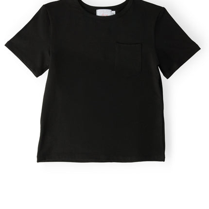 Boys Black S/S Pocket Tee