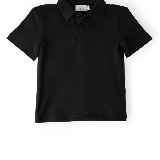 Boys Black S/S Polo