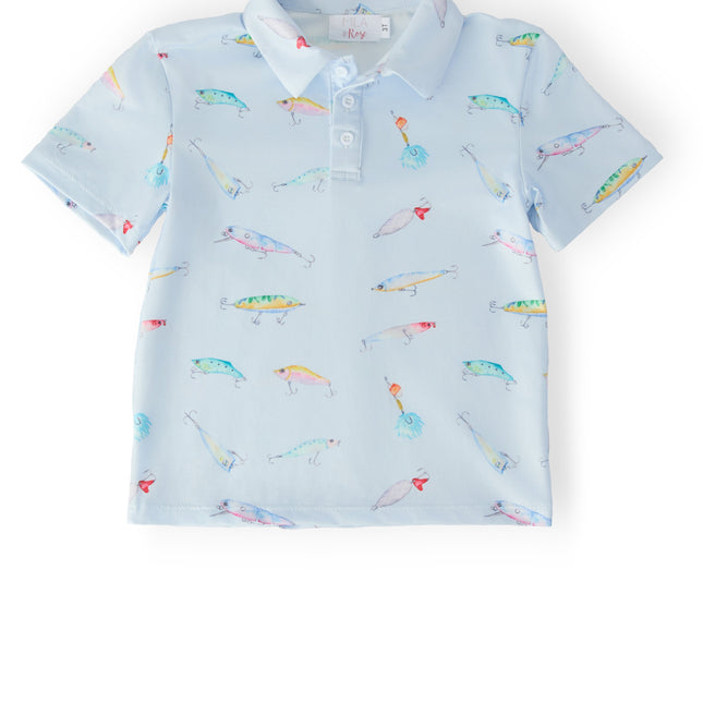 Boys Fish Hook S/S Polo - Dashing Nova