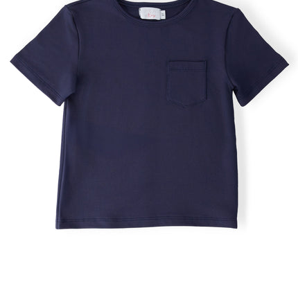 Boys Navy S/S Pocket Tee