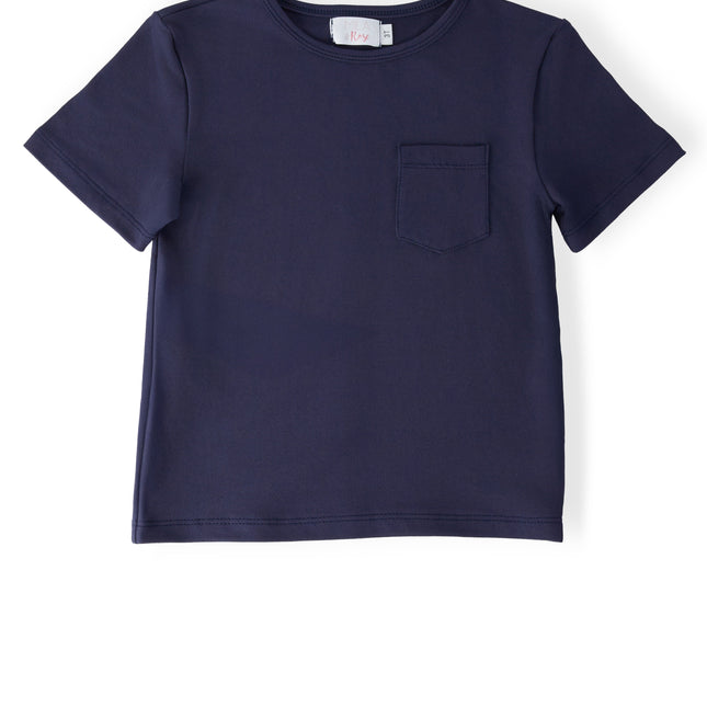 Boys Navy S/S Pocket Tee - Dashing Nova