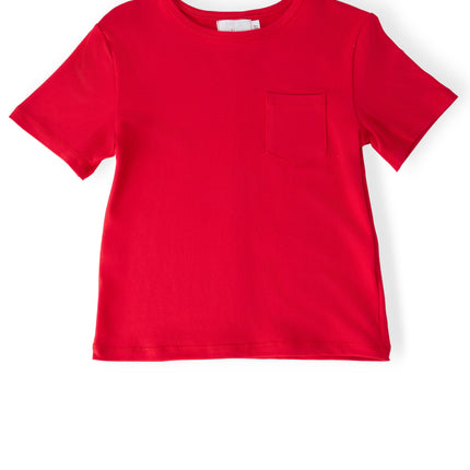Boys Red S/S Pocket Tee