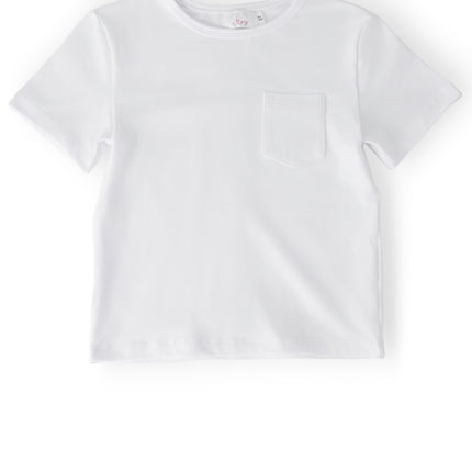 Boys White S/S Pocket Tee