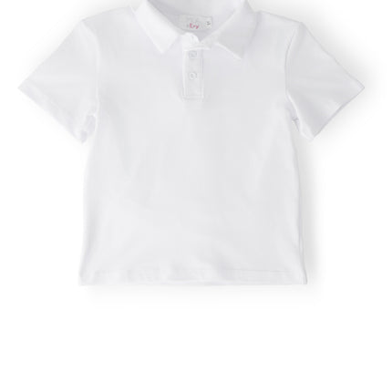 Boys White S/S Polo