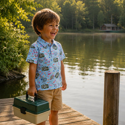 Boys Fishing Snacks S/S Polo