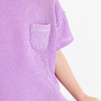 Bright Lilac Scrunchy Pocket Tee