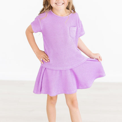 Bright Lilac Scrunchy Twirl Skort