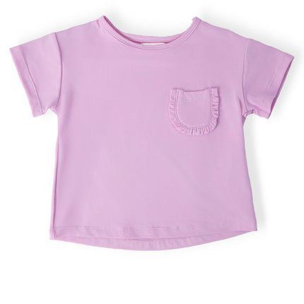 Bright Lilac Ruffle Pocket Tee