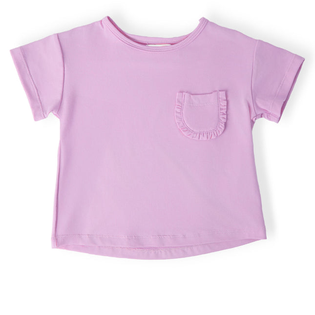 Bright Lilac Ruffle Pocket Tee - Dashing Nova