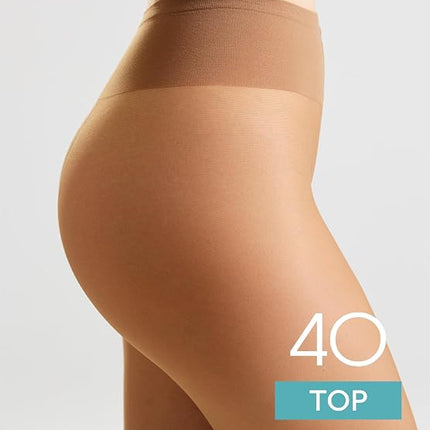 Conte Top 40 Den - Classic Women's Tights Sheer to Waist T-top Low Waist (8S-64SP)